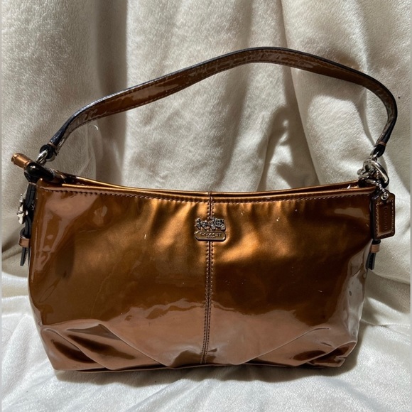 Coach Handbags - Coach Bronze Metallic Patent Leather  Shoulder Bag Purse